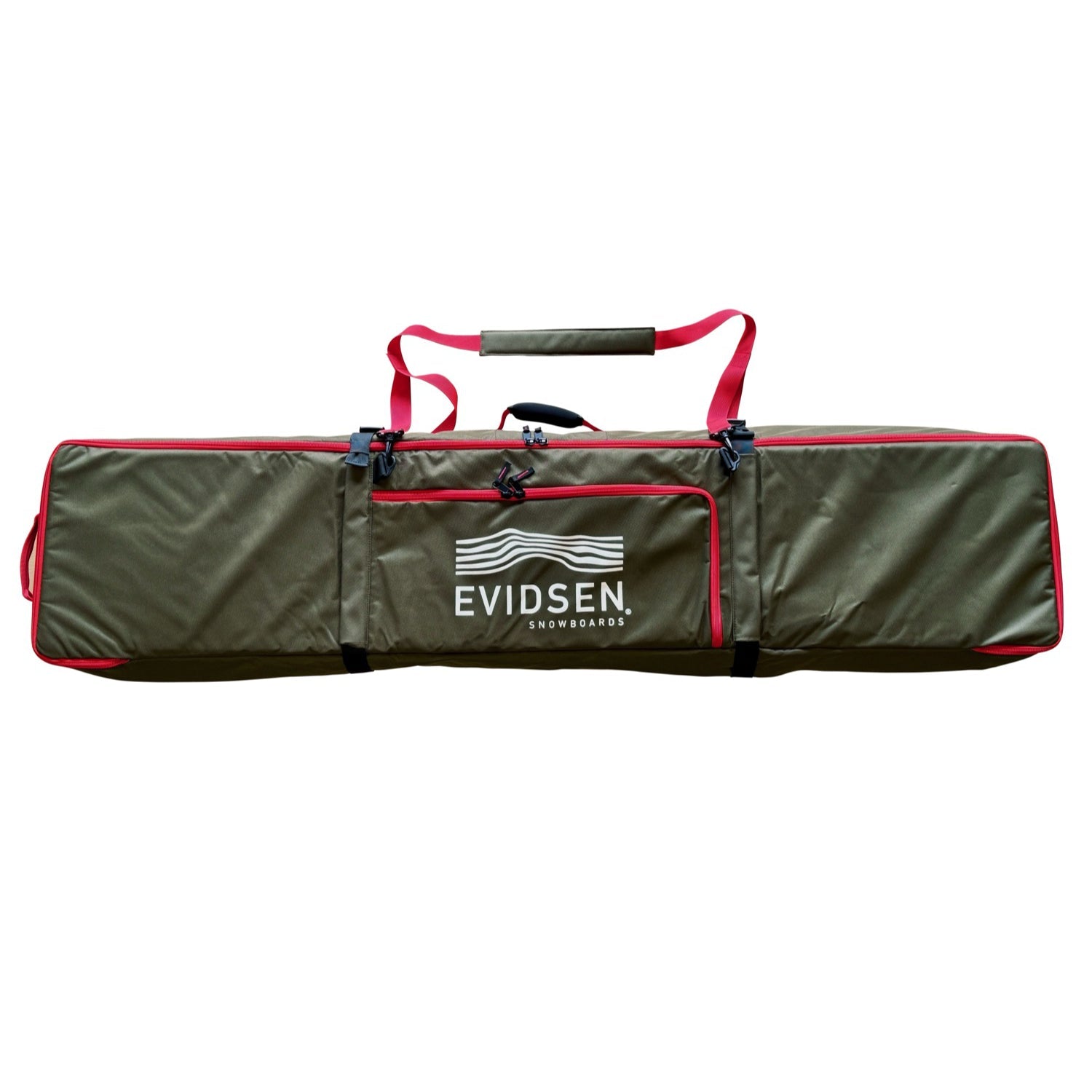 EVIDSEN - TROMSØ Travel Snowboard Bag Wheeled - Khaki / Red LTD